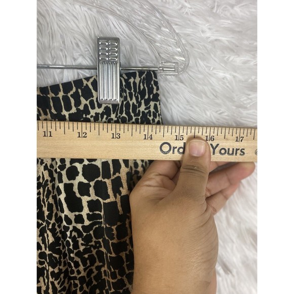 Chico's Womens Leopard Cheetah Print Animal Skirt Midi A line Size 1 - Picture 5 of 7